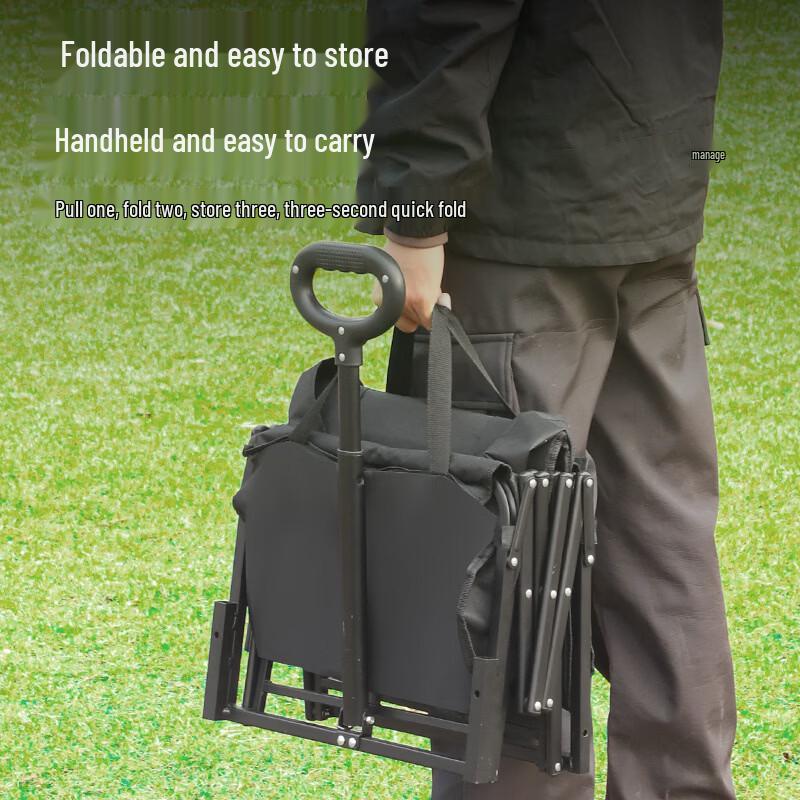 ZISIZ Foldable Outdoor Utility Cart with Pull Rod