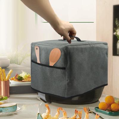 Funda antipolvo para freidora de aire con asa, bolsillos de almacenamiento, reutilizable, impermeable, de nailon, cubierta antipolvo para electrodomésticos pequeños, lavable