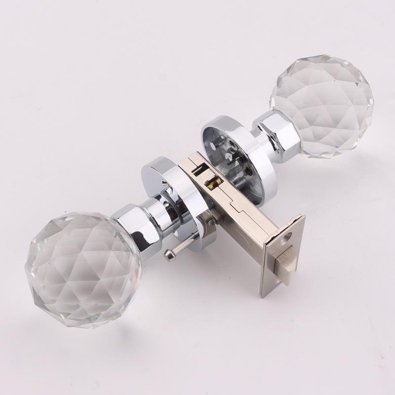 Crystal Glass Spherical Lock Bathroom Door