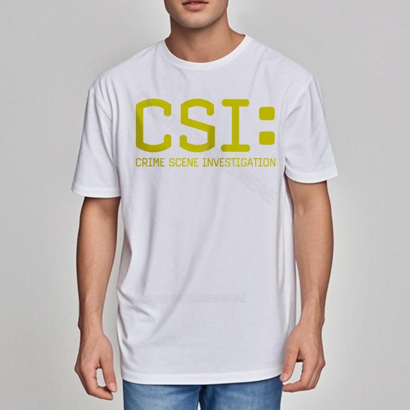 Funny tshirt Fashion Streetwear Tshirts Csi Crime Scene Investigation Print Summer Trendy Tshirt Hiphop Unisexs Tshirt Crew