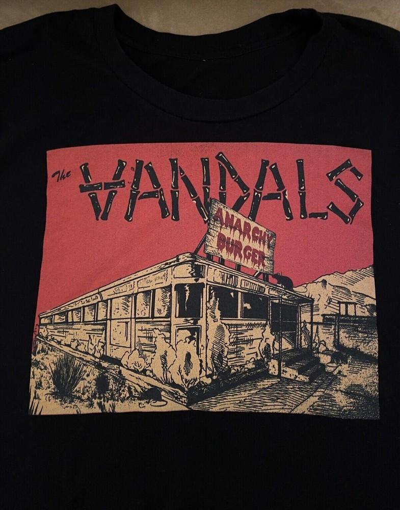 The Vandals Anarchy Burger Print Front Shirt Black Unisex S-5XL ND854 Unisex T-Shirt XXL