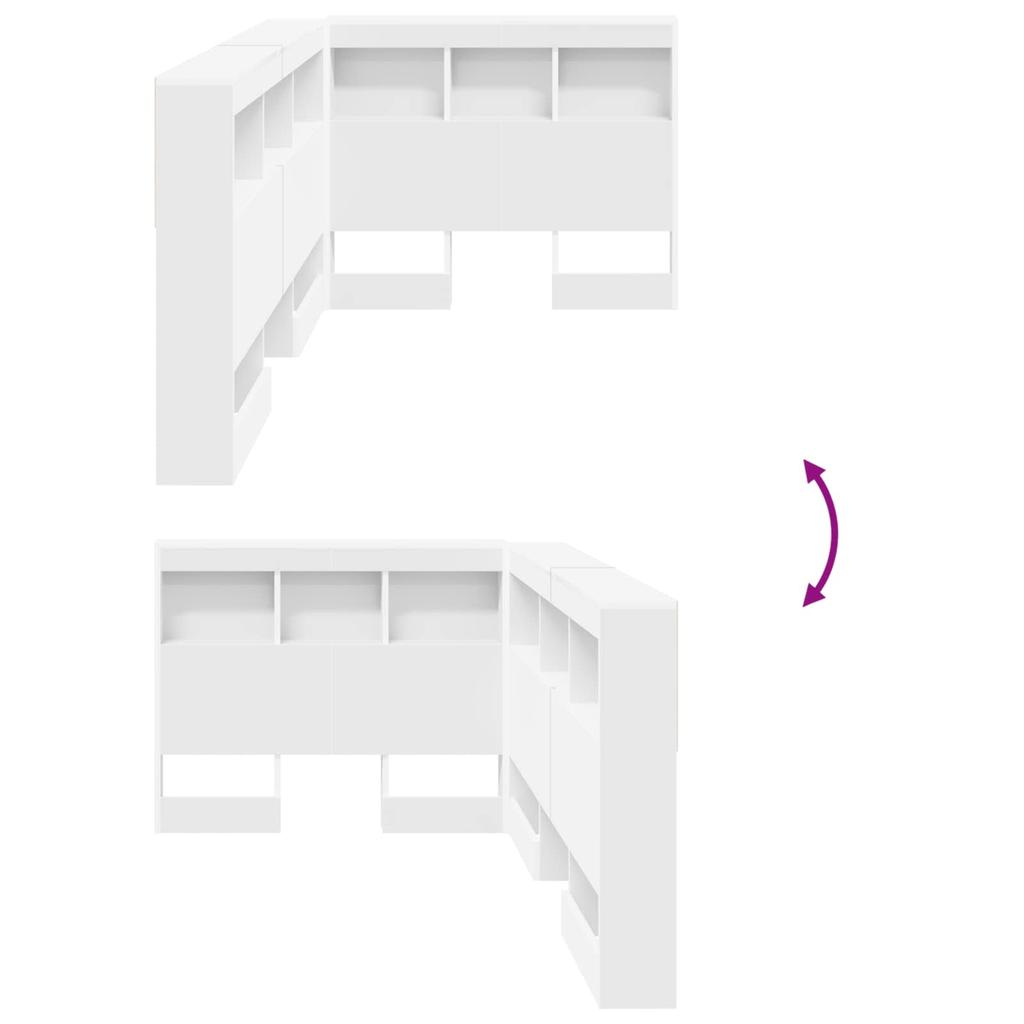 Storage Headboard with Shelf White 100 cm Engineered Wood