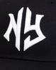 [sproutsy] Flat Visor Cap with Embroidered Logo, Snapback Hat, NY (JP, Numeral Size, 58.0 cm, Black)