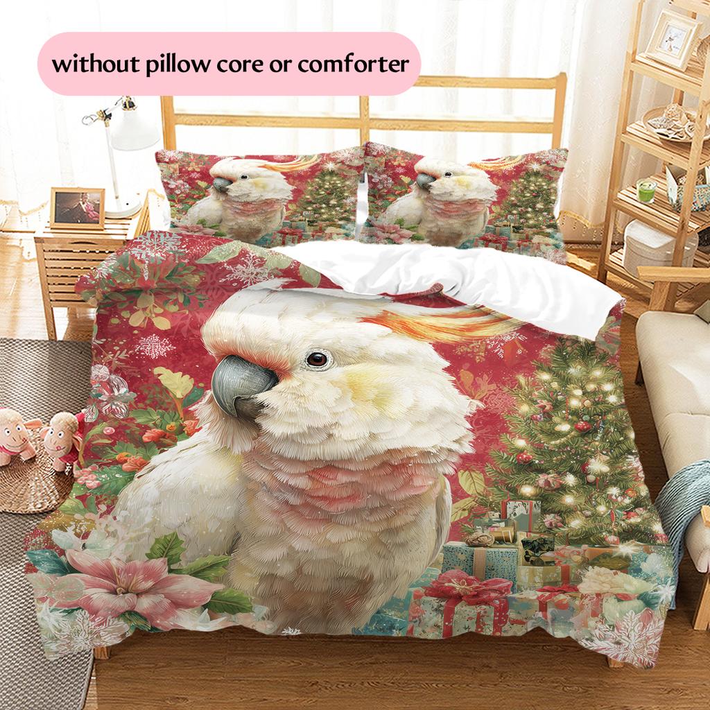 Beautiful Cockatoo Pattern Bedding Home Decoration Birthday Gift (1 * duvet cover + 2 * pillowcase, without core)