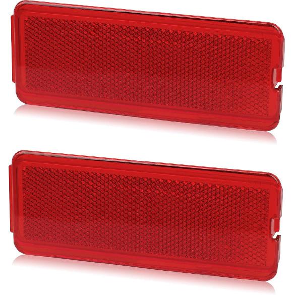 HERCOO Premium Interior Door Reflectors Red Front & Rear Reflector Light Cover Compatible With Ford Excursion 2000-2005, F250 F350 F450 F550 Super