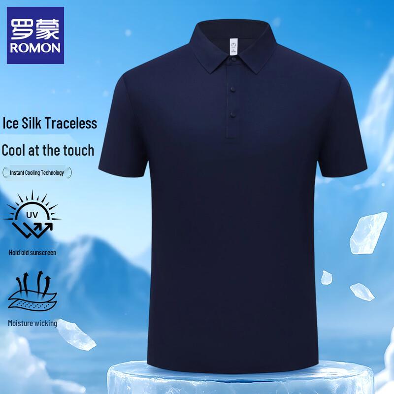 ROMON Men s Breathable Ice-Cool Short Sleeve Polo Shirt M