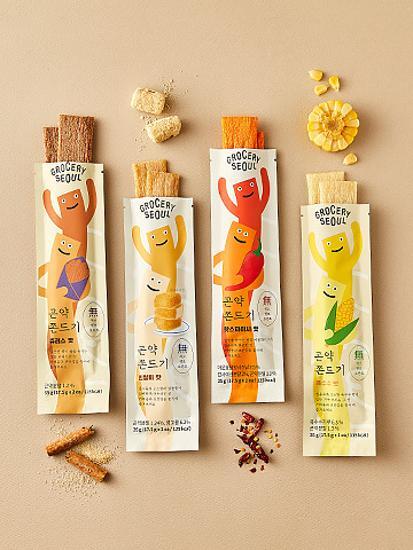 [Хорошая закуска] Продукты Сеул Конняку Чжондэги 4 вида 35 г (повышение сытости), Корейские закуски Konjac chewy churros 35g