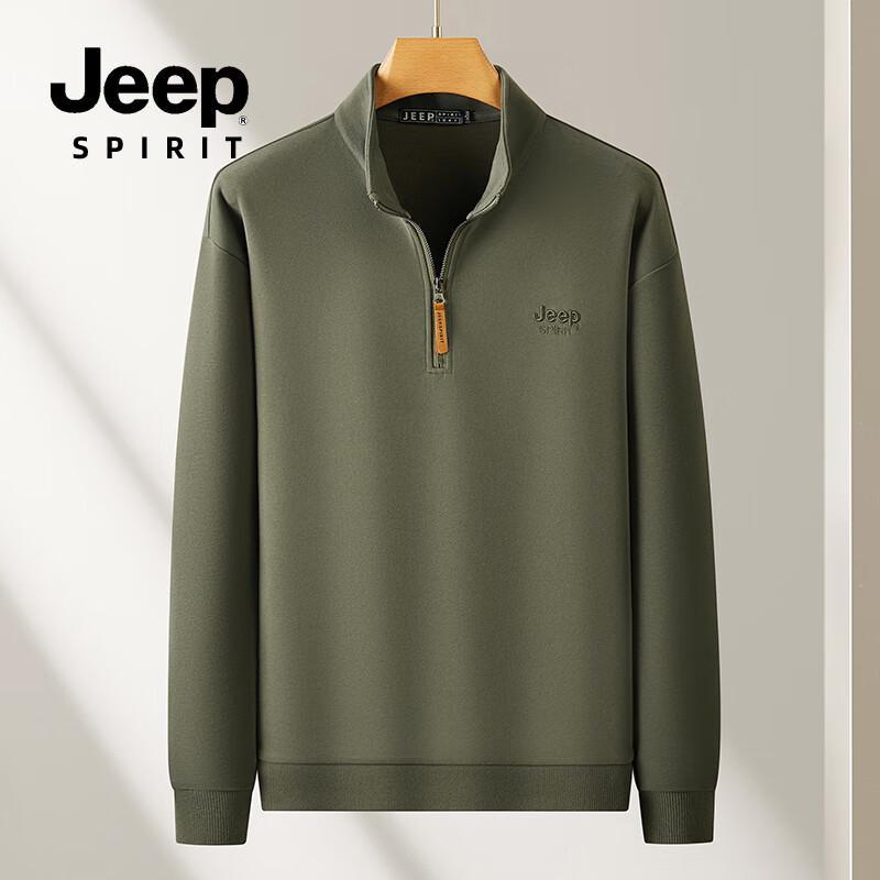 

JEEP SPIRIT Men s Fleece Half-Turtleneck Long Sleeve Sweatshirt 3XL
