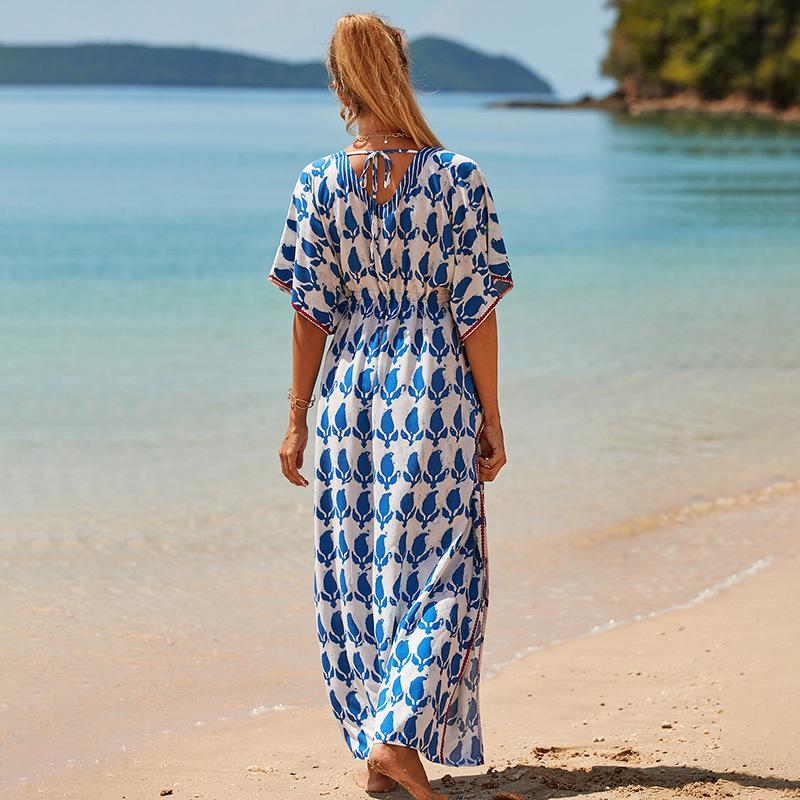 Loose-Fit Cotton Holiday Robe: Sun Protection Beach Jacket and Bikini Cover-Up