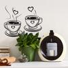 Personalised Love Heart Coffee Cup Cafe Atmosphere Beautify Decoration Wall Stickers