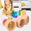 Non-Toxic Wooden Magical Mini Kaleidoscope Toys Bee Eye Effect Polygon Prism Children Learning Early Educational Toy For Kids Puzzle Games