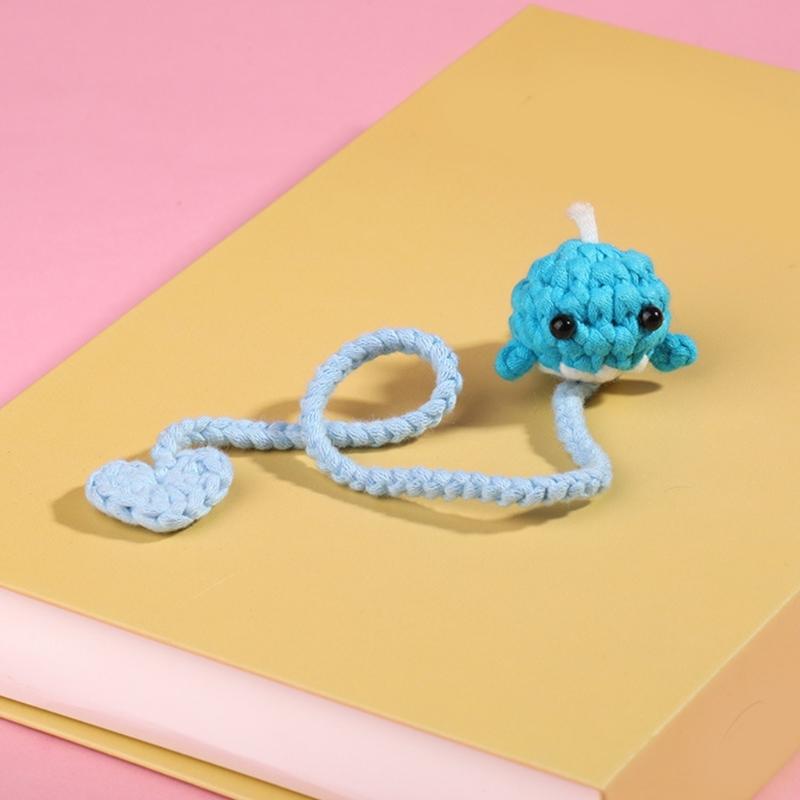 Potřeby pro háčkované zvířecí záložky s podrobným návodem Ručně vyráběné květinové záložky Háčkování pro začátečníky Pletení