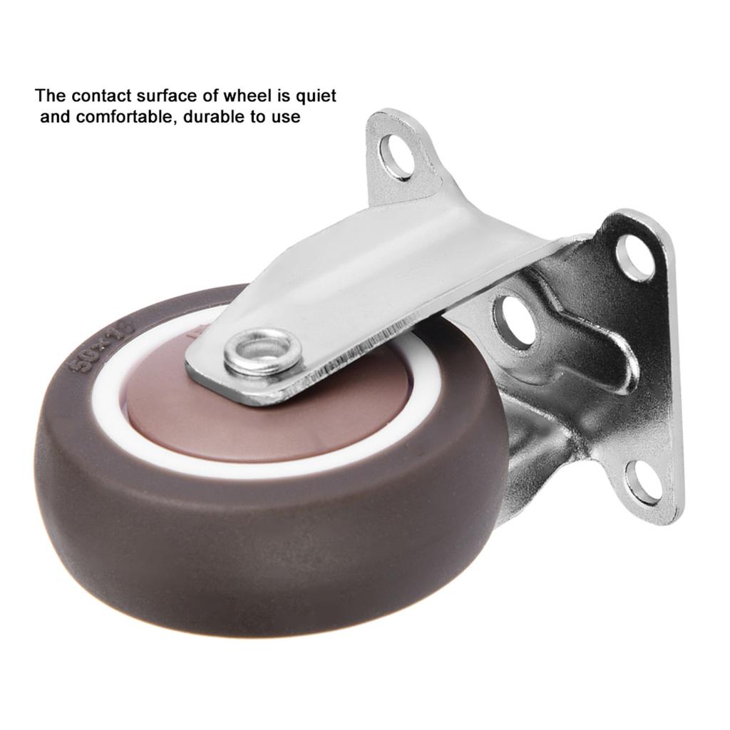 4Pcs 2in TPE Rubber Removable Mute Chair Fixed Rubber Casters