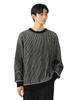 Beams Heart Men's L/S Knit Aze Plating Crew Neck Knit, Black, Size M