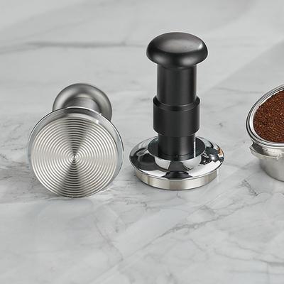 Professional Stainless Steel Coffee Tamper Duals Spring Ergonomic Handle Espresso Press for Home or Cafes Settings