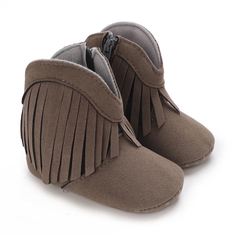 

Stylish Tassel Baby Boots for Girls (0-1 Year) 11CM sole length, 49g серый