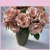 Buquê de Flores Artificiais Rosa Rainha de Seda Decoração de Casamento Home Staging Adereços de Fotografia Arranjo Floral