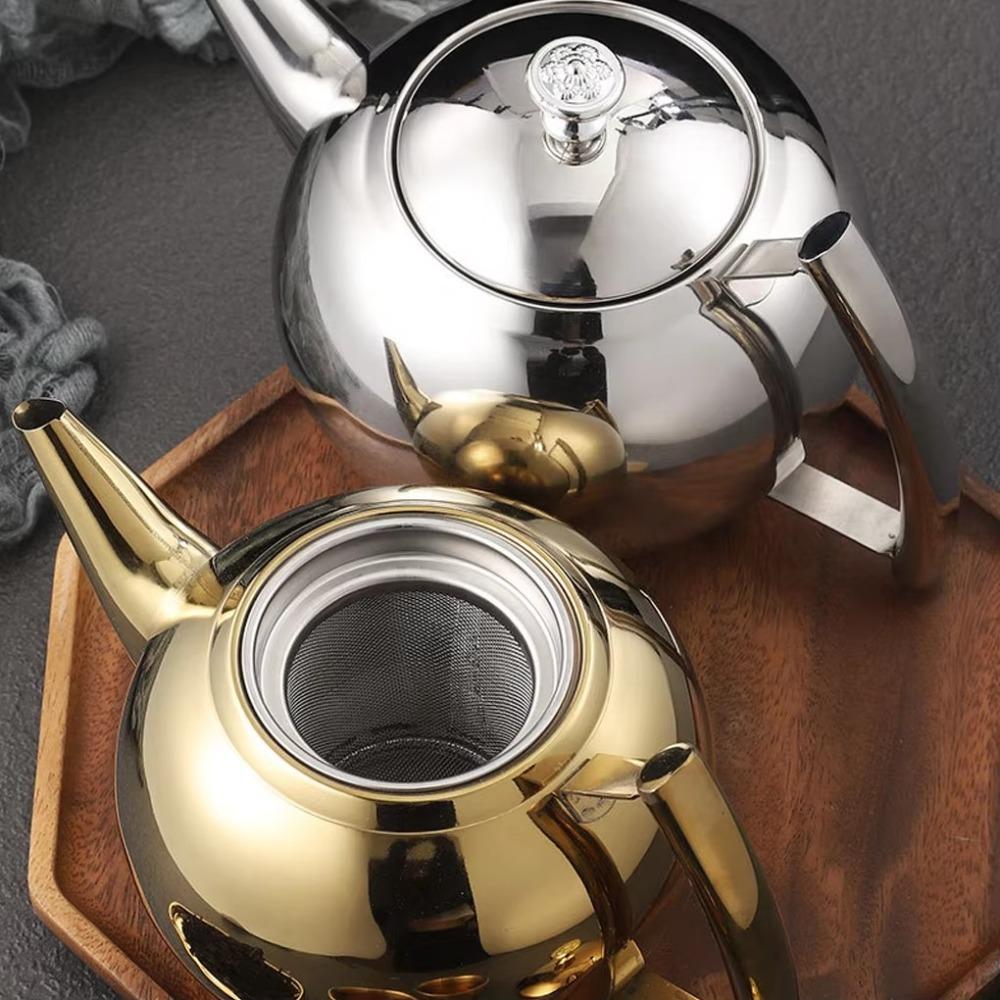 Polished Stainless Steel Teapot Water Kettle 1/1.5/2L with Filter Tea Pot Thickened Gas Induction Cooker Kettle Household