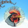 Farm Rooster Wind Chime Outdoor Metal Spinning Garden Decor Bird Deterrent Scarecrow Patio Hanging Ornament No Battery Needed