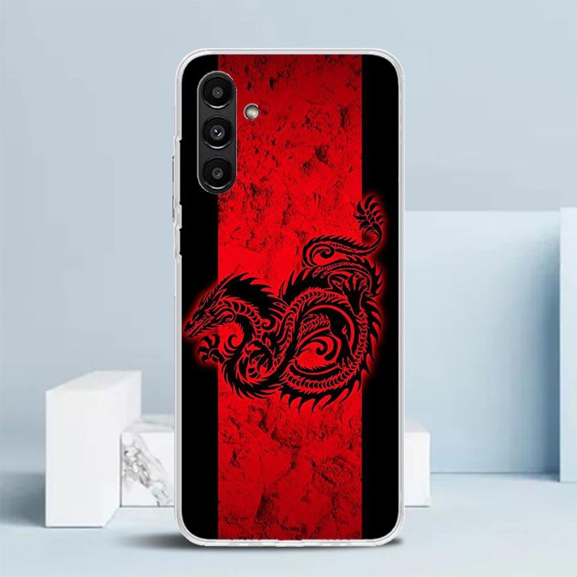 Funda de Teléfono con Tatuaje de Dragón Oscuro Japonés Para Samsung Galaxy A17 A37 A57 A16 A15 A14 A13 A56 A55 A54 A53 A36 A35 A34 A33 A26 A25 A2