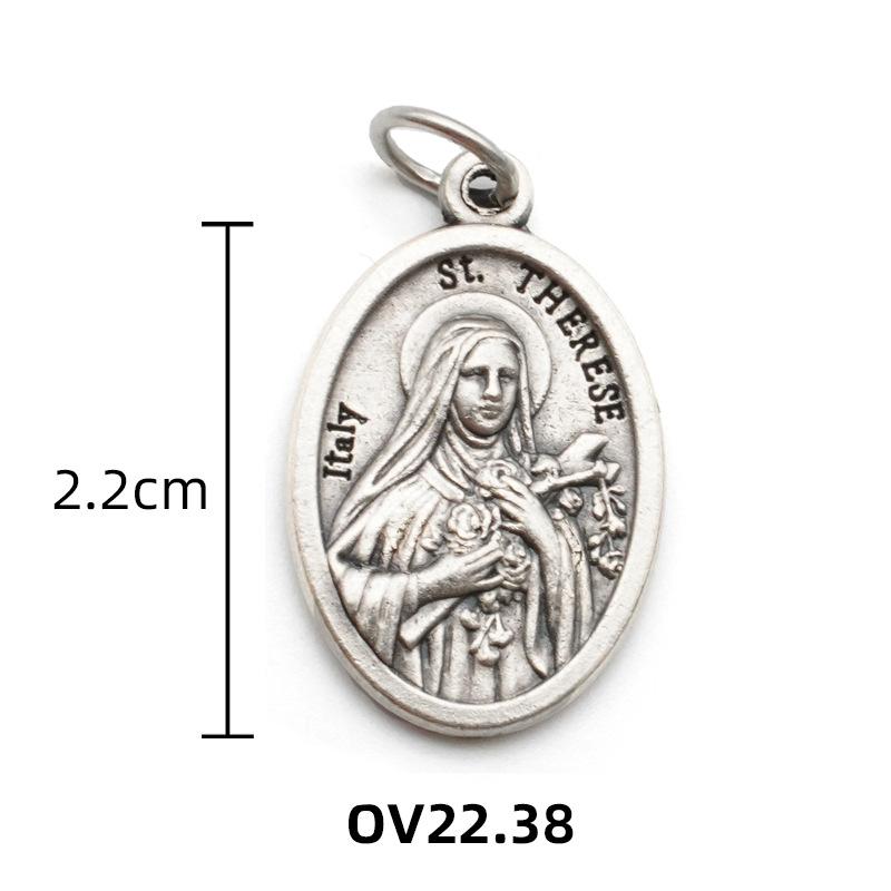 Breloques métalliques réversibles pour colliers, bracelets, accessoires de bricolage, grande médaille ovale de saint pour tout type de chaîne ou de collier, bijoux chrétiens