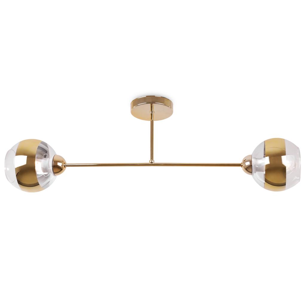 Asturia Gold Ceiling Lamp 2-Flat Golden Lamp E27
