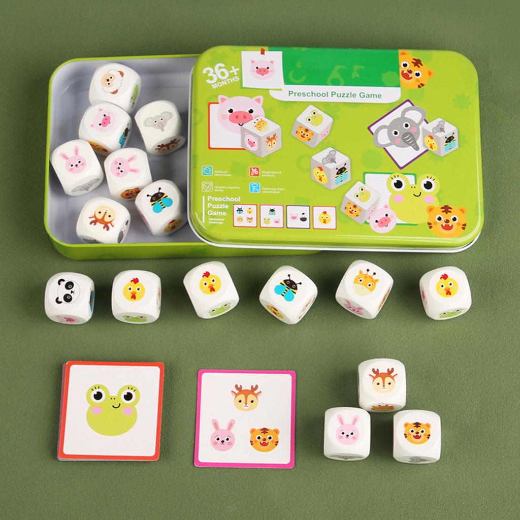 Animal Matching Game,Wooden Focus Training Toy Ages 3+, Memory & Observation Game With 20 Card,Educational Games, Colorful Illustrations