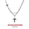 Hip Hop Zircon Dark Cross Bracelet For Man Woman Non Fading Titanium Steel Luxury Unisex Couple Bracelet Jewelry Cool Gift