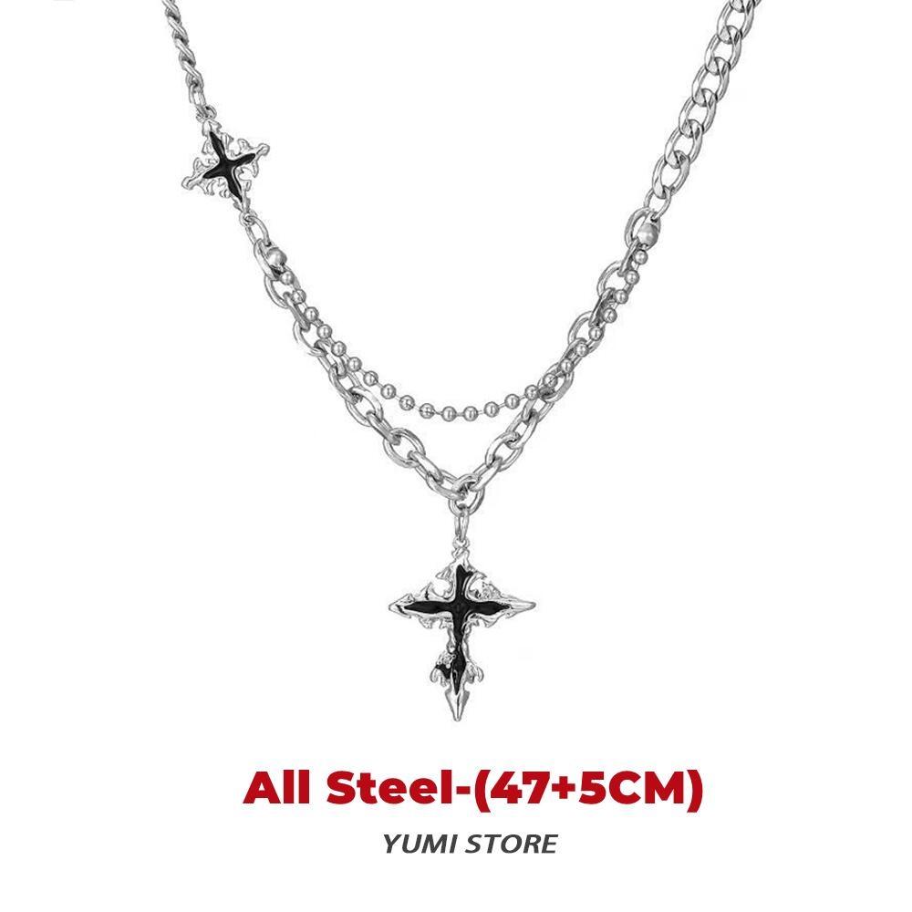 Hip Hop Zircon Dark Cross Bracelet For Man Woman Non Fading Titanium Steel Luxury Unisex Couple Bracelet Jewelry Cool Gift