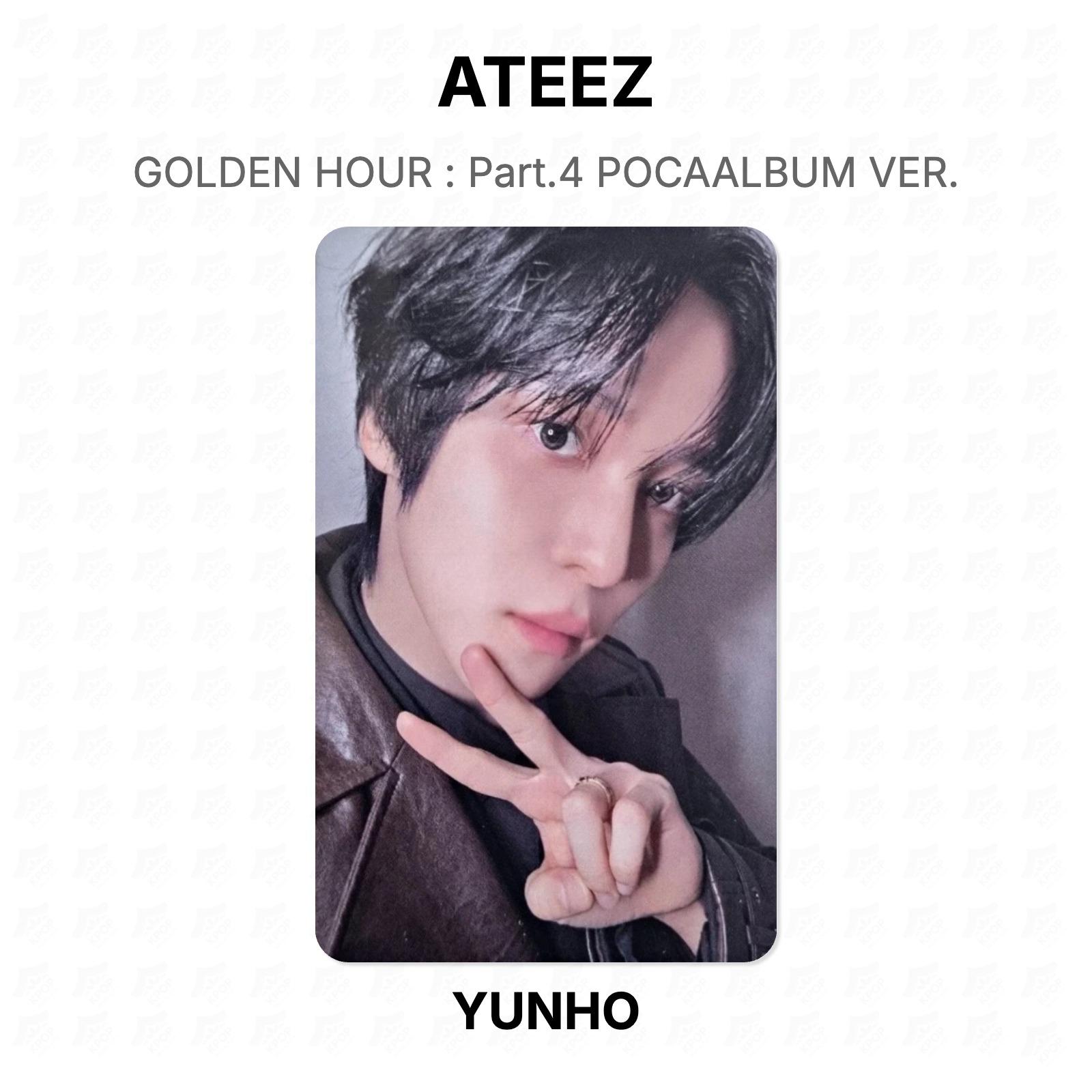 ЗОЛОТОЙ ЧАС ATEEZ: Часть 4 POCAALBUM VER. Официальная фотокарта YUNHO gray