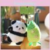 Mini Bamboo Panda Plush Toy Keychain Stuffed Animal Backpack Charm For Girls Teens