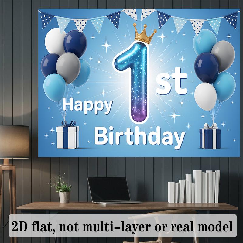 First Birthday Banner, Christmas Halloween Photo Backdrop Wall Decor for Party