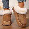 Fashion Fluffy Furry Platform Snow Boots Woman 2025 Thicken Plush Warm Winter Ankle Boots for Women Non Slip Thick Sole Cotton Shoes