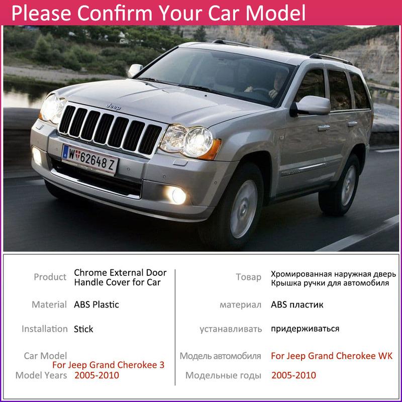 Auto Chrome For Jeep Grand Cherokee 3 III WK 2005~2010 Car Chrome Door Handle Cover ABS Exterior Styling Accessories Stickers
