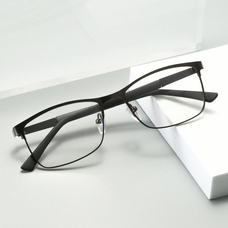 Minimalist Fashion Square Metal Glasses Women Men Simple Eyewear Business Female Male Fashionable High-end Personalized Glasses