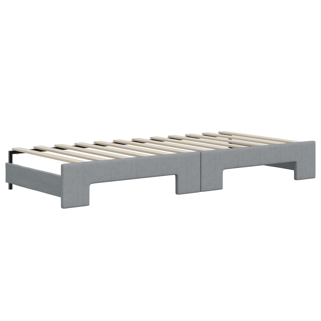 Pull Out Daybed Light Grey 90x200 cm Fabric