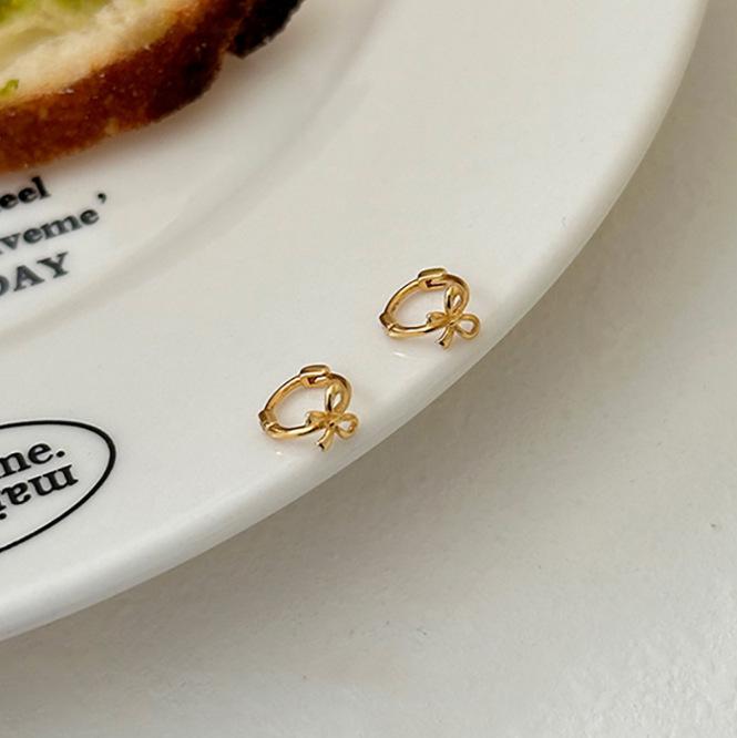 Utsökta miniörhängen med rosett: Söt nischdesign, mångsidiga örhängen i lätt lyx