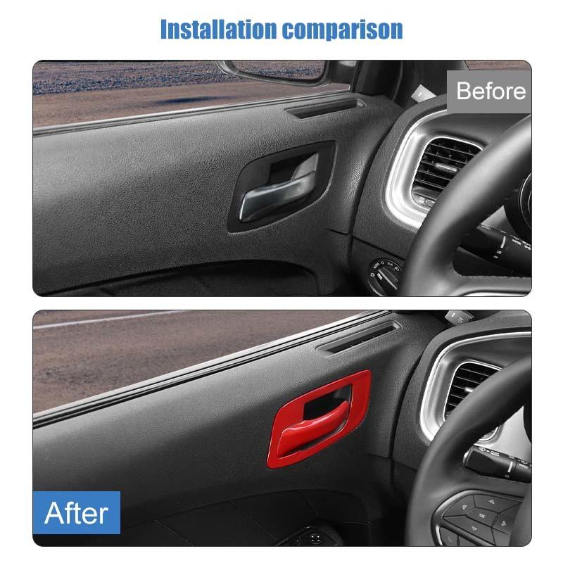  ABS Interior Door Handle Decoration Protective Cover Sticker Fit For Dodge Charger For 300C 2011 Up Exterior Accessories