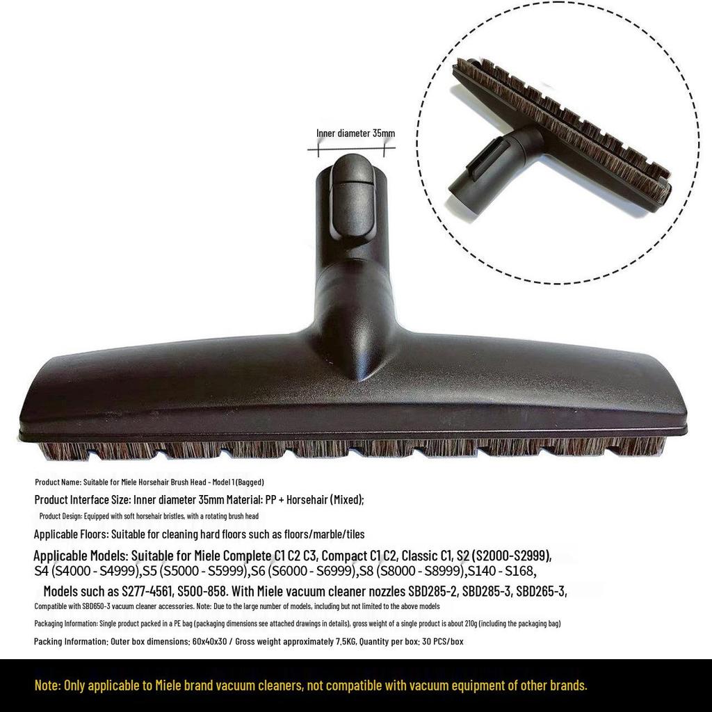 Compatible Miele Vacuum Cleaner Floor Brush Nozzle for S1/S2/S4/S5/S6/S8 Models