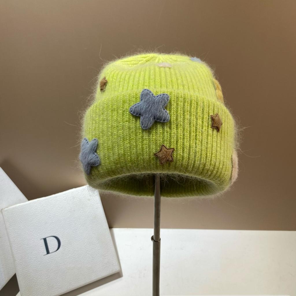 Russia Winter Warm Angora Long Rabbit Hair Knitted Hat Sweet Small Fragrant Soft Waxy Wool Ear Hat