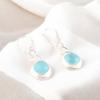 Attractive Blue Cat's Eye Gemstone 925 Sterling Silver Earrings For Women's1.67" CE-14-34