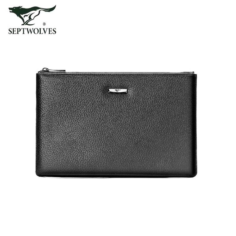 

Septwolves Men s Genuine Leather Zipper Clutch Bag Medium