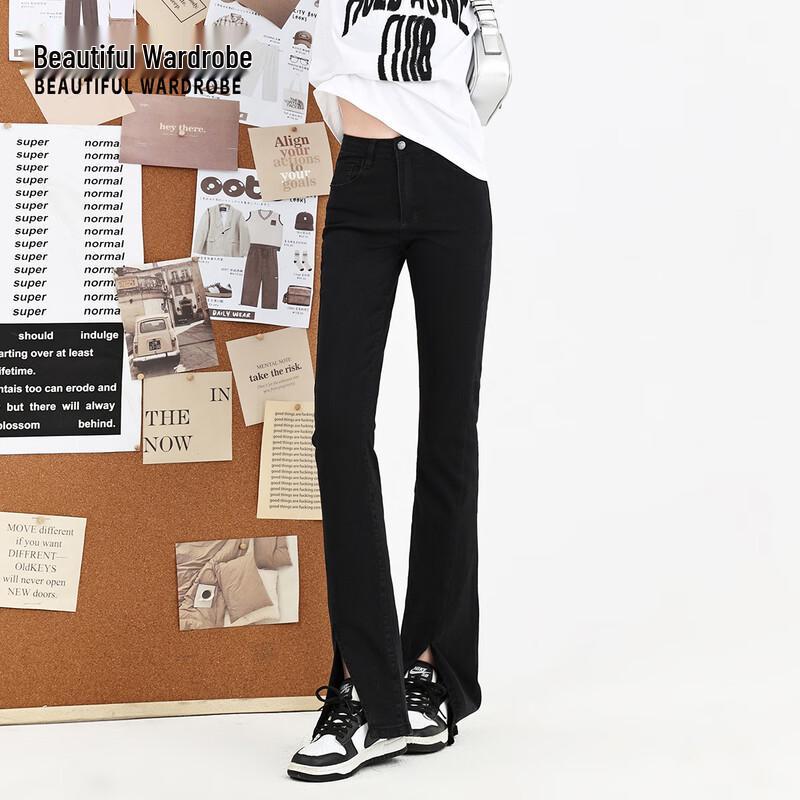 

Women s High-Waist Slim-Fit Split-Hem Jeans L