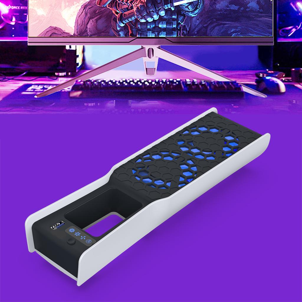 Cooling System with Adjustable Speed External Cooler with LED Light and USB 3.0 Port Compatible for PlayStation 5 Slim/Pro