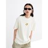 In-stock Women's Spring High-Neck Short-Sleeved T-Shirt with Cartoon Embroidered Yellow Duck, Available In Black and White