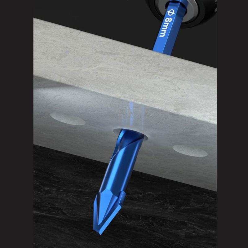 High Hardness Eccentric Drill Precisions Drilling 6/8/10/12mm Glass Tile Ceramic Punching Rock Triangles Drill Bit