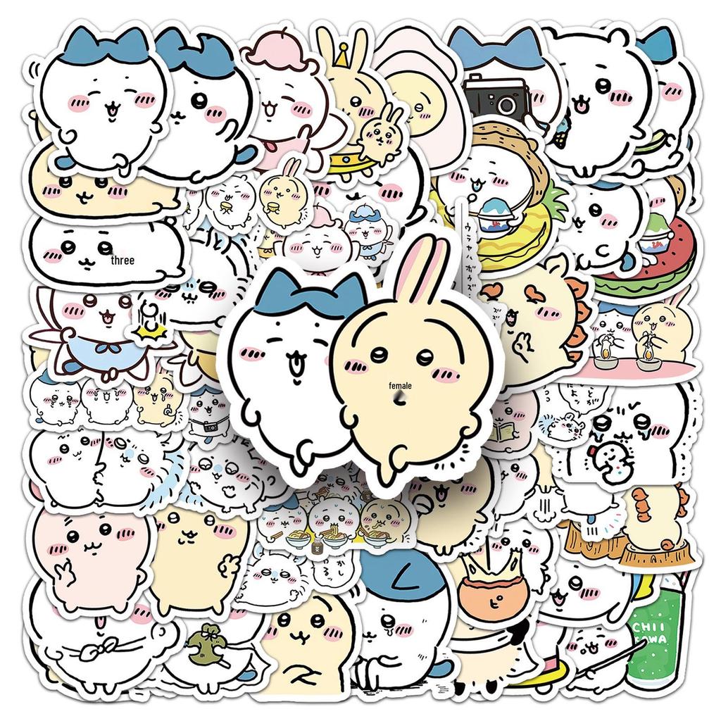 51 Chiikawa Anime Waterproof Stickers - Cute Japanese Mochi Decor for Thermos Cups