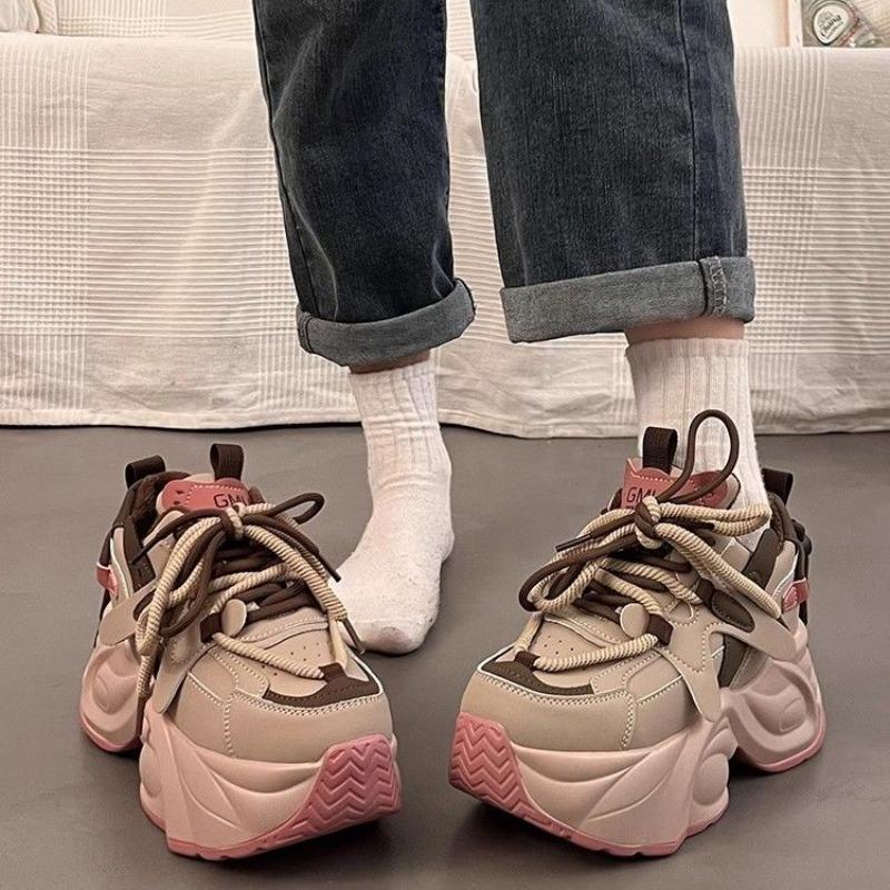 Fashion High on Platform Dad Shoes for Women Daily Routine Original Vulcanized Shoe 2025 New Spring Autumn Casual Sports Woman Footwear