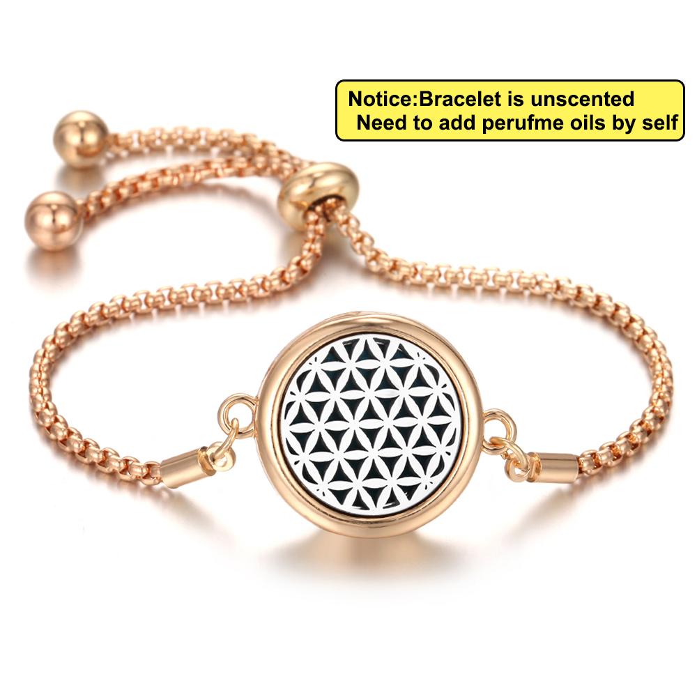 New Aromatherapy Diffuser Bracelet Essential Oil Diffuser Bracelet Alloy Stainless Steel Perfume Aroma Locket Bracelet for Women