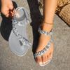 2025 New Ladies Shoes Open Toe Women's Sandals Crystal Daily Sandals Women Summer Plus Size Best Seller Flat Sandals